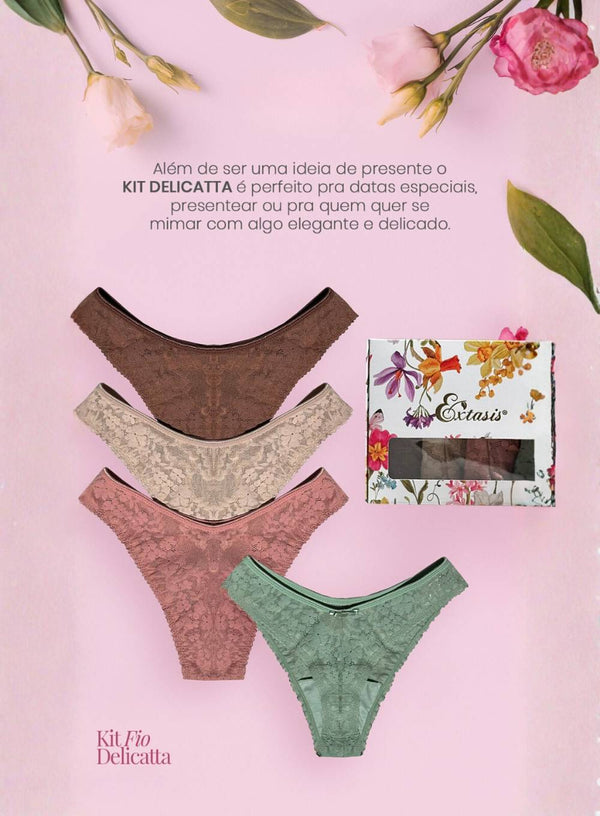 Kit Calcinhas Fio Dental Delicatta